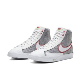 NIKE 耐克 Blazer Mid '77 男士休闲运动鞋 CW5838-022 灰色/白色/运动红/电子绿 42