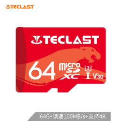 台电(TECLAST)64GB TF (MicroSD) 存储卡U3 V30 4K 行车记录仪监控摄像头内存卡 读速100MB/s *4件