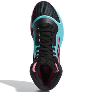 adidas 阿迪达斯 Marquee Boost 男子篮球鞋 EH2373 黑色/高光蓝/太阳能粉 43