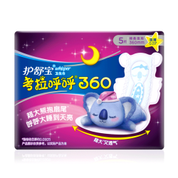 whisper 护舒宝 超长夜用考拉呼呼极薄卫生巾 360mm 5片