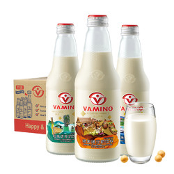 泰国vamino哇米诺原味豆奶300ml*24玻璃瓶装网红早餐豆奶 *2件