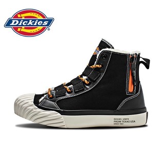 Dickies 帝客 女士拉链系带平跟休闲帆布鞋 黑色36