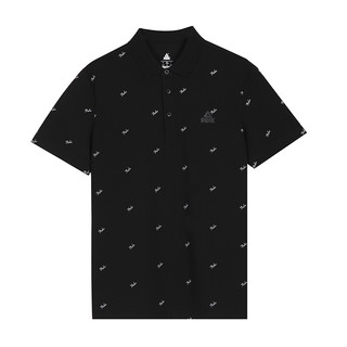 匹克POLO衫男2020夏季新款透气舒适速干吸湿排汗运动POLO短袖T恤D（L/170、黑色）