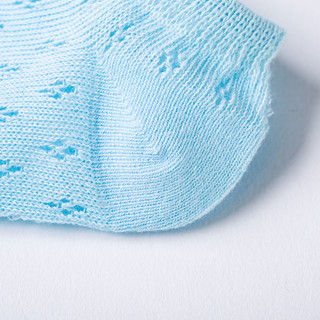 贝贝怡儿童袜子婴儿宝宝夏季薄款短袜透气网眼袜中大童船袜地板袜 淡黄/浅绿/淡蓝 建议适用年龄0-3个月
