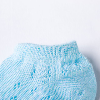 贝贝怡儿童袜子婴儿宝宝夏季薄款短袜透气网眼袜中大童船袜地板袜 淡黄/浅绿/淡蓝 建议适用年龄4-6岁