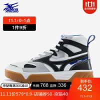 Mizuno美津浓男款高帮舒适板鞋休闲鞋 Mizuno CL MID D1GH2029 奶白色/黑色/宝蓝 41