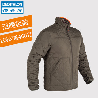 迪卡侬户外探险活动男士保暖耐磨 加厚夹克棉服棉衣 SOLOGNAC 8365067 （L(成人）、军绿色）