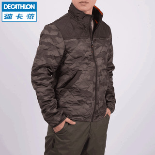 迪卡侬户外探险活动男士保暖耐磨 加厚夹克棉服棉衣 SOLOGNAC 8365067 （L(成人）、军绿色）