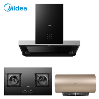 美的（Midea）T70+Q70+JQ5 欧式抽油烟机燃气灶 零手动 高温蒸汽洗烟灶 燃气灶热水器多件套 (天然气)