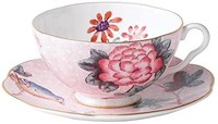 Wedgwood Harlequin 布谷鸟茶的故事茶杯和茶碟，粉红色