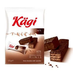 瑞士进口 Kagi卡奇巧克力涂层 黑巧口味 125g袋装 *7件