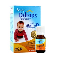 Baby Ddrops 婴儿复合维生素D3滴剂 400IU 90滴*2瓶