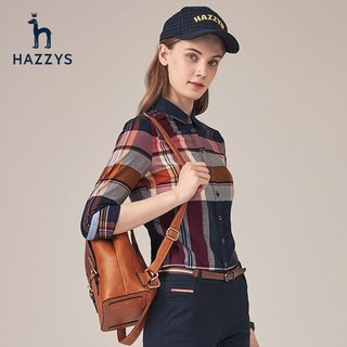 Hazzys 哈吉斯 ASCSK19DK02m 女士格子衬衫