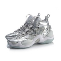 LI-NING 李宁 空袭系列 男士篮球鞋 ABAQ011 银灰色/硬币灰 42