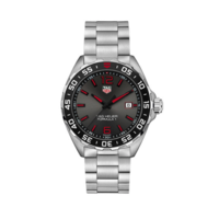 TAG Heuer Formular1系列 WAZ1018.BA0842 43mm 男士石英手表 黑盘 银色精钢表带 圆形