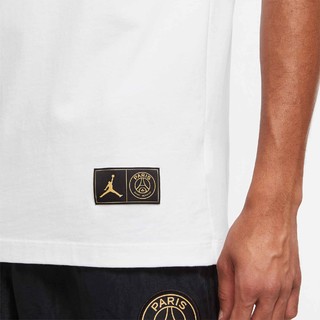 AIR JORDAN 巴黎圣日耳曼 Logo 男士运动T恤 CK9780-100 白色