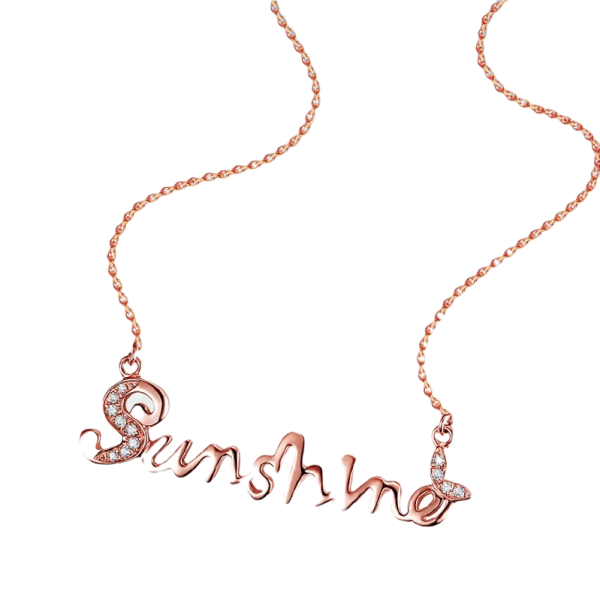 商品zocai 佐卡伊珠宝 字母定制系列 中性18k玫瑰金sunshine链牌项链