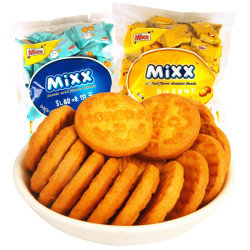 Mixx饼干乳酸味原味小圆饼干235g袋装 *3件