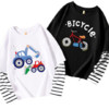 Nan ji ren 南极人 男童长袖t恤两件装 挖掘机白+自行车黑