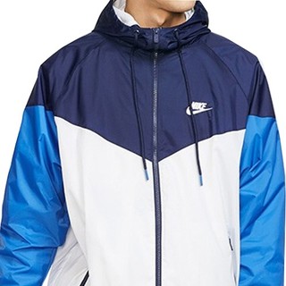 NIKE 耐克 M NSW HE WR JKT HD AR 男士运动夹克 AR2192-122 白/蓝 L