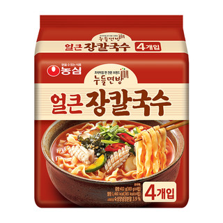 农心韩国进口韩式刀削面103gX4袋海鲜汤味方便面袋装拉面泡面煮面