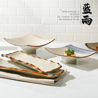 移动专享：佰润居 日式手绘和风 烧釉下 彩陶瓷盘子