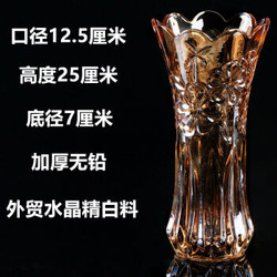 虔生缘（CHANSUNRUN）玻璃花瓶加厚创新款客厅卧室百合花富贵竹水培透明彩色玻璃干花瓶 镀金五叶