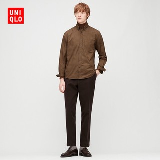 优衣库 男装 优质长绒棉印花衬衫(长袖) 431182 UNIQLO