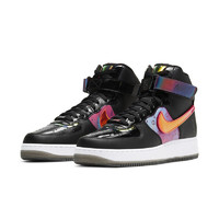 NIKE 耐克 Air Force 1 男士运动板鞋 DC0831-101 高帮/镭射/黑色/橙色 42