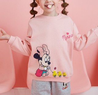 Disney 迪士尼 米奇系列 女童抓绒卫衣套装 203T1167 粉色 80cm