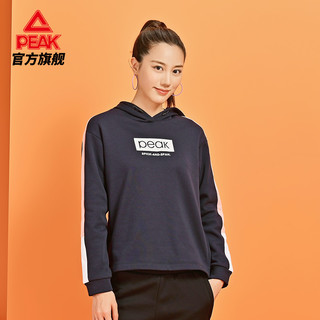 匹克套头卫衣女2020冬季新款时尚加绒保暖印花运动服休闲服上衣女