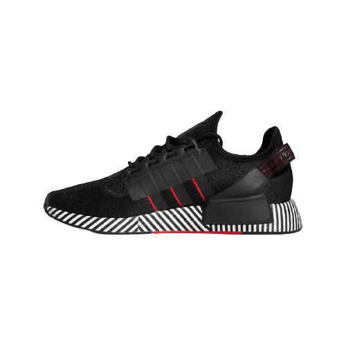 adidas Originals NMD R1 V2 中性休闲运动鞋 FY2104 一号黑/浅猩红/白 46