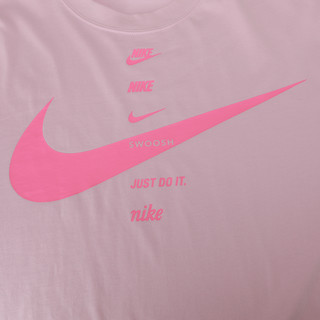 NIKE 耐克 女士运动T恤 CU5683-663 粉色 L