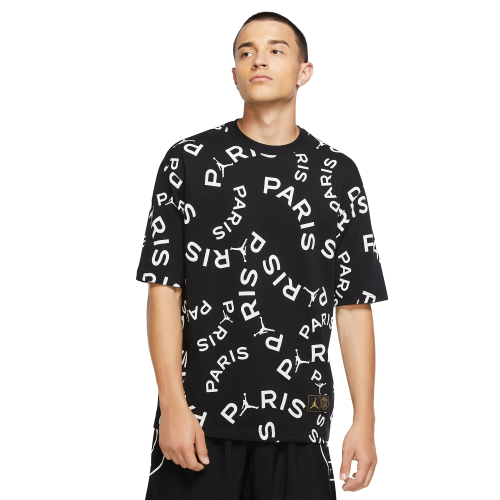 AIR JORDAN 巴黎圣日尔曼 Jock Tag 男士运动T恤 CK9788-010 黑