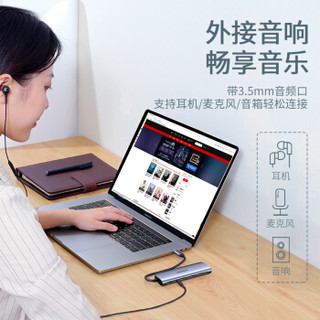 UGREEN 绿联 Type-C扩展坞通用苹果MacBook电脑华为P30pro手机USB-C转HDMI线转换器4K投屏转接头PD充电3.5音频拓展坞