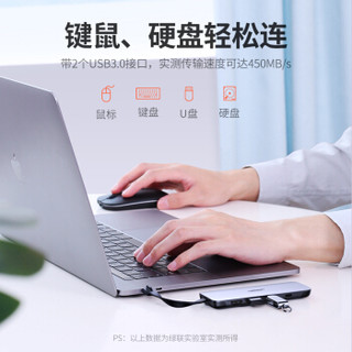 绿联 Type-C扩展坞 通用苹果MacBook电脑华为P30pro手机 USB-C转HDMI线转换器4K投屏读卡转接头PD充电拓展坞