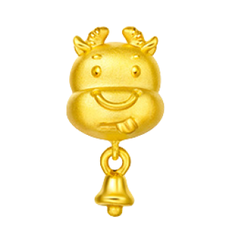 chow tai fook 周大福 r18764 中性足金生肖牛转运珠 1.25g