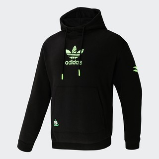 adidas Originals FP Hoodie 2 万圣节限定 男士户外卫衣 GV0923 黑色/荧光绿