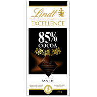 移动专享：Lindt瑞士莲 进口特醇排装85%可可黑巧克力 100克/盒