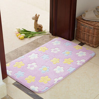 防滑吸水地毯  紫罗兰花朵 40*60cm两条装