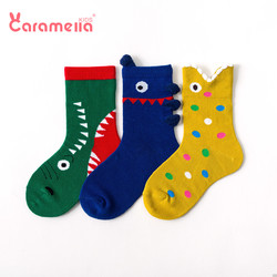 caramella 儿童秋冬中筒袜 3双