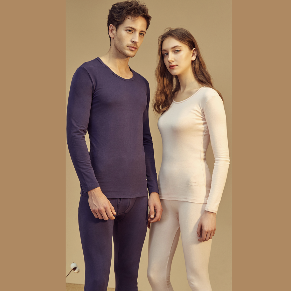 dingguagua 顶瓜瓜 am110027 男女款纯棉保暖内衣套装