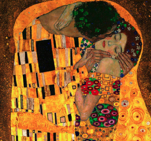 克里姆特吻家居玄关装饰画欧式客厅餐厅挂画艺术版画油画