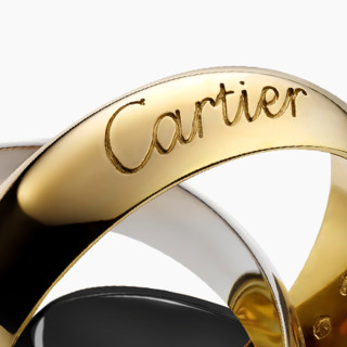 Cartier 卡地亚 TRINITY系列 B4235600 中性黄金白金黑陶瓷戒指 45