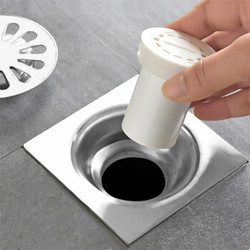 木杰 浴室卫生间下水道防臭地漏厕所圆形防虫地漏芯硅胶防返味盖 1个装 白色