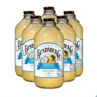 BUNDABERG 宾得宝 含气菠萝椰子味饮料 澳州原装进口 375ml*6瓶装 发酵果汁气泡水