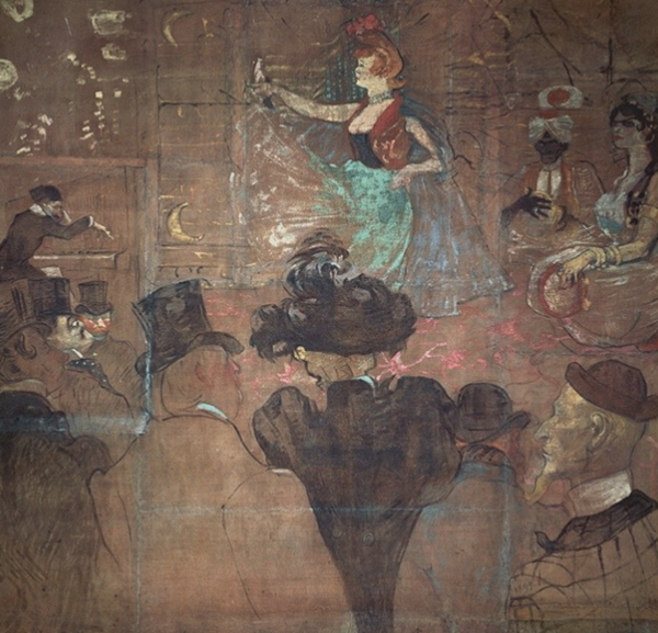 人物油画《舞者》罗特列克 背景墙装饰画挂画 典雅栗(偏金色) 101×106cm