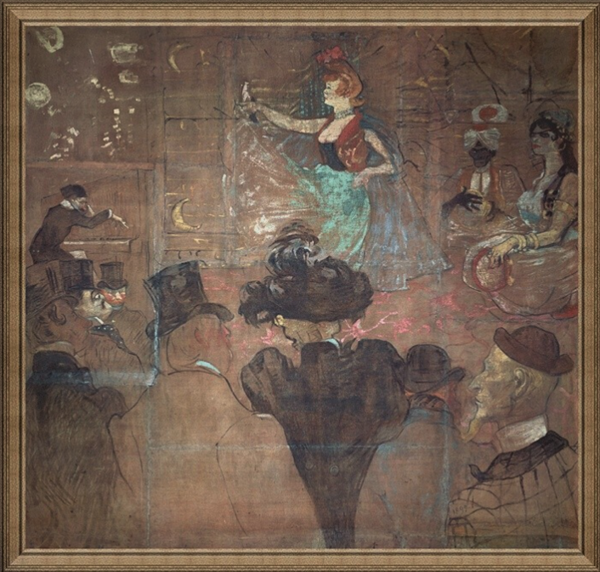 人物油画《舞者》罗特列克 背景墙装饰画挂画 典雅栗(偏金色) 101×106cm