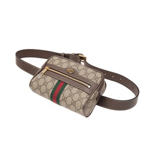 GUCCI 古驰 OPHIDIA系列 女士腰包 517076 9613B 8745 乌木色/咖色 小号