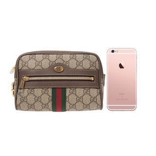 GUCCI 古驰 OPHIDIA系列 女士腰包 517076 9613B 8745 乌木色/咖色 小号